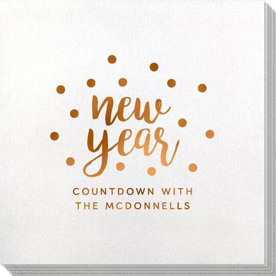 Confetti Dots New Year Bamboo Luxe Napkins